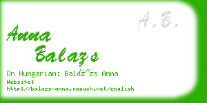 anna balazs business card